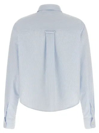 Ami Vertical Striped Cotton Shirt - Blue