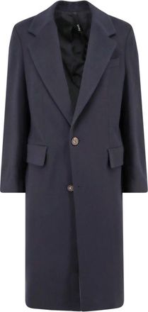 Hev&ograve; Trinitapoli Single-Breasted Jas - Heren - Mantel - Blauw - M - Kasjmier - Jassen