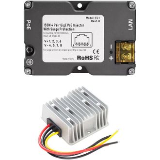 OEM Inyector Poe Gige De 150 W Cc 48-57 V Con Convertidor De Sobretensi&oacute;n Esd Abs De 12 V A 48 V Para Dish V2