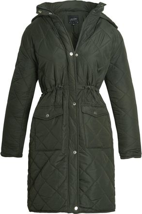 SS7 Womens Quilted Longline Parka Coat Khaki