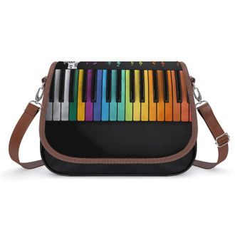 Generic Music Note Microphone Print Crossbody Bags for Women Shoulder Messenger Bag Purse Handbags