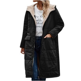 Generic Winter Coats for Women UK Fleece Lined Longline Winter Warm Hooded Overcoat Casual Comfy Windproof Lightweight Padded Puffer Jackets womens coats fitt