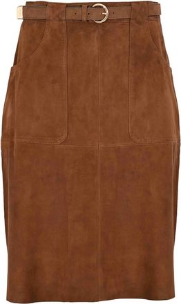 Max Mara Msttennis Suede Midi Skirt