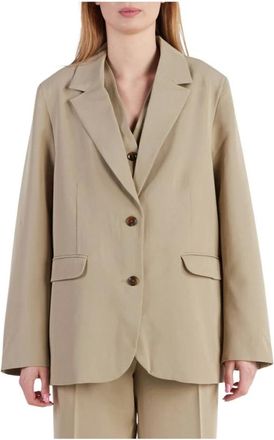 Sams&oslash;e & Sams&oslash;e Relaxed Fit Blazer - Dames - Jassen - Bruin - Maat: XS Viscose