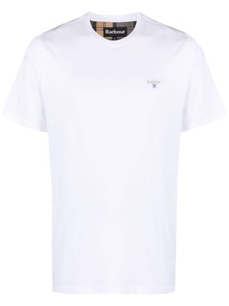 Barbour embroidered-logo cotton T-shirt - men - Cotton - S - White