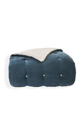 Christy Jaipur Luxury Cotton Velvet Quilted Throw in Ink at Nordstrom