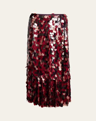 Dries Van Noten Sprity Sequined Midi Wrap Skirt
