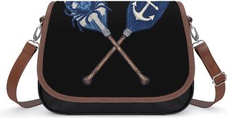 Generic Navy Blue And White Oar Crossbody Bags for Women Shoulder Messenger Bag Purse Handbags