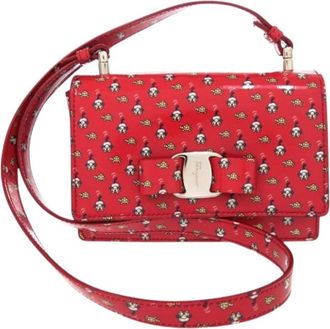 Ferragamo Pre-owned Enamel Leather Shoulder Bag - Dames - Vintage Schoudertas - Rood - ONE Size - Vintage