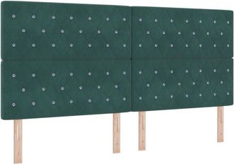 vidaXL Velvet Headboard Argyle with Headboard Dark green 200 cm Velvet vidaXL