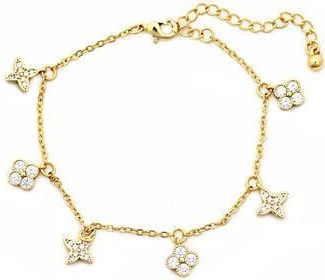 Panacea Cubic Zirconia Clover Charm Bracelet in Gold at Nordstrom Rack