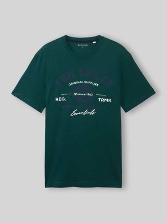 Tom Tailor Regular Fit T-Shirt aus reiner Baumwolle in Dunkelgruen, Gr&ouml;&szlig;e XXXL