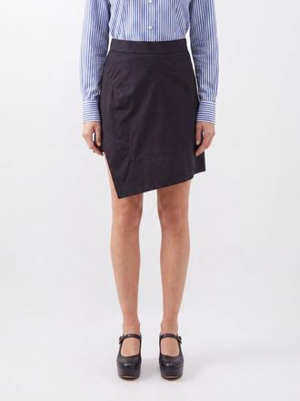 Vivienne Westwood Mini gonna asimmetrica in cotone stretch a vita alta e slim fit