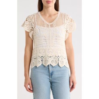 Forgotten Grace Crochet Top in Natural at Nordstrom Rack, Size X-Large