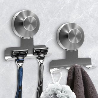 OEM Soporte Para Afeitadora De Ducha, Soporte De 2 Piezas Con Gancho De Succi&oacute;n, Agarre Fuerte, No Requiere Perforaciones