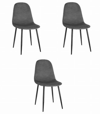 OEM Silla Como - Terciopelo Gris Oscuro X 3