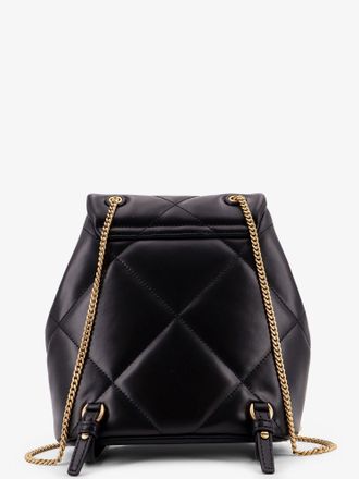 Tory Burch Womens Backpack Kira Diamond Black Leather Backpacks