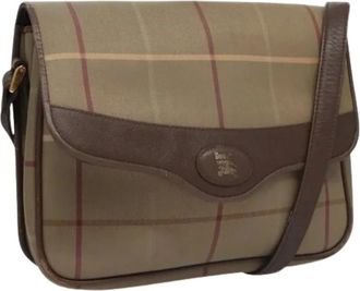Burberry Pre-owned Cross Body Bags, female, Beige, Size: ONE SIZE Pre-owned Vintage Canvas Shoulder Bag