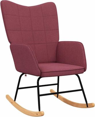 vidaXL Silla Mecedora De Tela Rojo Vino Tinto Vidaxl