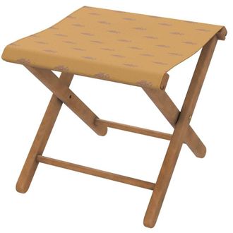 Vent de Boh&egrave;me Taburete plegable de eucalipto y tela outdoor dise&ntilde;o indio tabaco