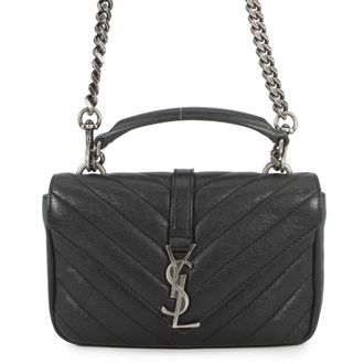 Saint Laurent Black Leather Chain/Shoulder Wallet (Pre-Owned)