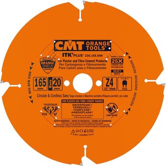 CMT 236.165.04h Hoja Circular En Diamante Para Fibrociment 165x1.8/1.4x20 Z4 Tcg