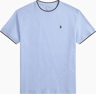 Polo Ralph Lauren Mens Polo Ralph Lauren Tipped Stretch Mesh T-Shirt 501 Office Blue - Size: 44