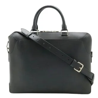 Louis Vuitton Vintage, unisex, Zwart, ONE Size, Leer, Pre-owned Vintage Leren Schoudertas