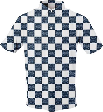 SwingJuice Mens Golf Sj Checkerboard Polo Shirt In Navy