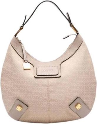Loewe Pre-owned Shoulder Bags, female, Brown, Size: ONE SIZE Pre-owned Canvas Shoulder Bag