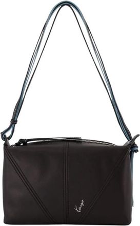 Kenzo Leren Tas met Logo - Dames - Schoudertassen - Zwart - ONE Size - Leer - Tassen