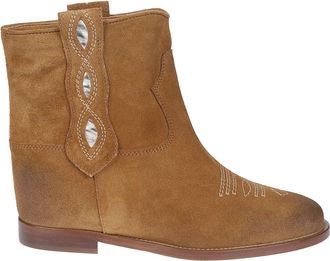 Via Roma 15 Velour Martora Enkellaars - Dames - Enkellaarsjes - Bruin - 41 EU - Leer - Schoenen