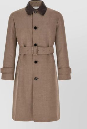 Lardini virgin wool single-breasted belted trench coat