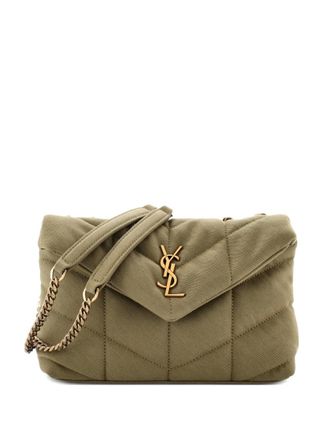 Saint Laurent Loulou Puffer Quilted Canvas Mini shoulder bag - Groen