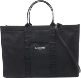 Balenciaga Pre-owned Hardware Large 2Way Tote Bag Canvas Leather - Heren - Vintage Shopper - Zwart - ONE Size - Leer - Vintage