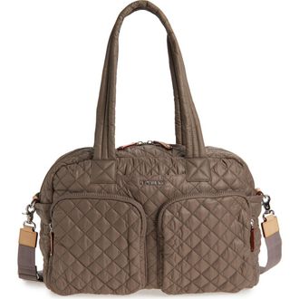 MZ Wallace Nik Quilted Water Resistant Nyon Travel Bag in Morning Dove at Nordstrom