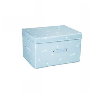 Trade Shop Trade Shop - Box Scatola Salvaspazio Armadio Contenitore Porta Oggetti Organizer 35x30x20 Cm - Celestial