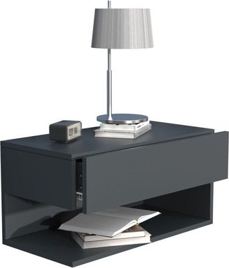 ebuy24 Vcm comodino cassetto da parete tavolino comodino dimensioni ca. a. 30 x l. 60 x p. 32 cm - Usal xl 60 cm (antracite)
