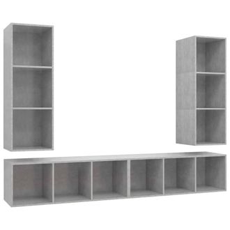 Berkfield Home Wall-mounted TV Cabinets 4 pcs Concrete Grey Engineered Wood