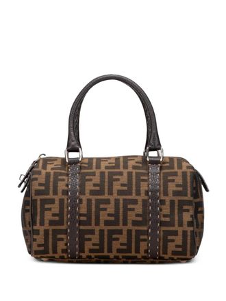 Fendi 2000-2010 Mini Zucca Canvas Selleria boston bag - Brown