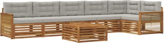 vidaXL Conjunto De Sof&aacute;s De Exterior 7 Uds. Natural Y Gris Claro Vidaxl