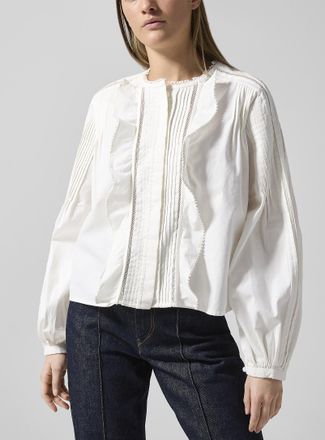 Isabel Marant Womens Cubraly sewn pleating blouse