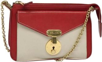 Celine Pre-owned Leather celine-bags - Dames - Vintage Schoudertas - Rood - ONE Size - Leer - Vintage