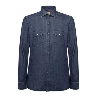 Borriello Denim Shirts, male, Blue, Size: 3XL Denim Shirt