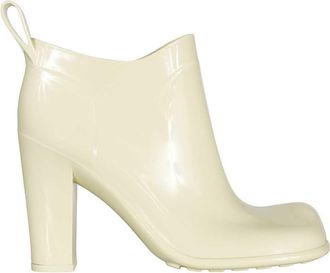 Bottega Veneta Womens Shine Rubber Boots Ivory