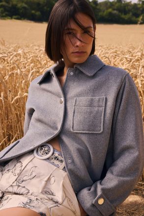 Karen Millen Womens Viscose Linen Scenic Placed Print Short With Belt - Monochrome Multi - Size 10 UK