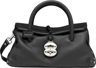 Zanellato Small Dotta Bag - Dames - Handtassen - Zwart - ONE Size - Leer - Tassen