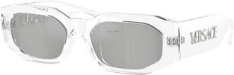 Versace Clear Mirror Silver Irregular Sunglasses VE4489U 148/8V 55
