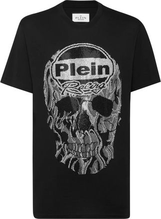 Philipp Plein T-shirt Round Neck SS Strass Skull - Heren - T-shirts - Zwart - XL - Katoen - Tops