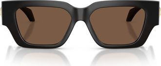 Versace 53mm Square Sunglasses in Transparent Brown/brown at Nordstrom